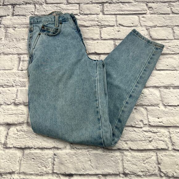 ZENA Vintage 90's Jeans Womans Juniors 5 Blue High Waist Button Bly Baggy - Picture 1 of 10